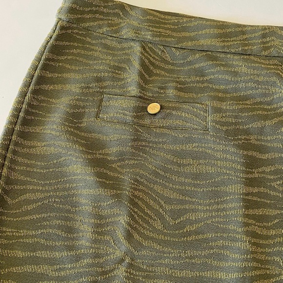 Michael Michael Kors Green and Gold Zebra Print Mini Pencil Skirt - Picture 3 of 7